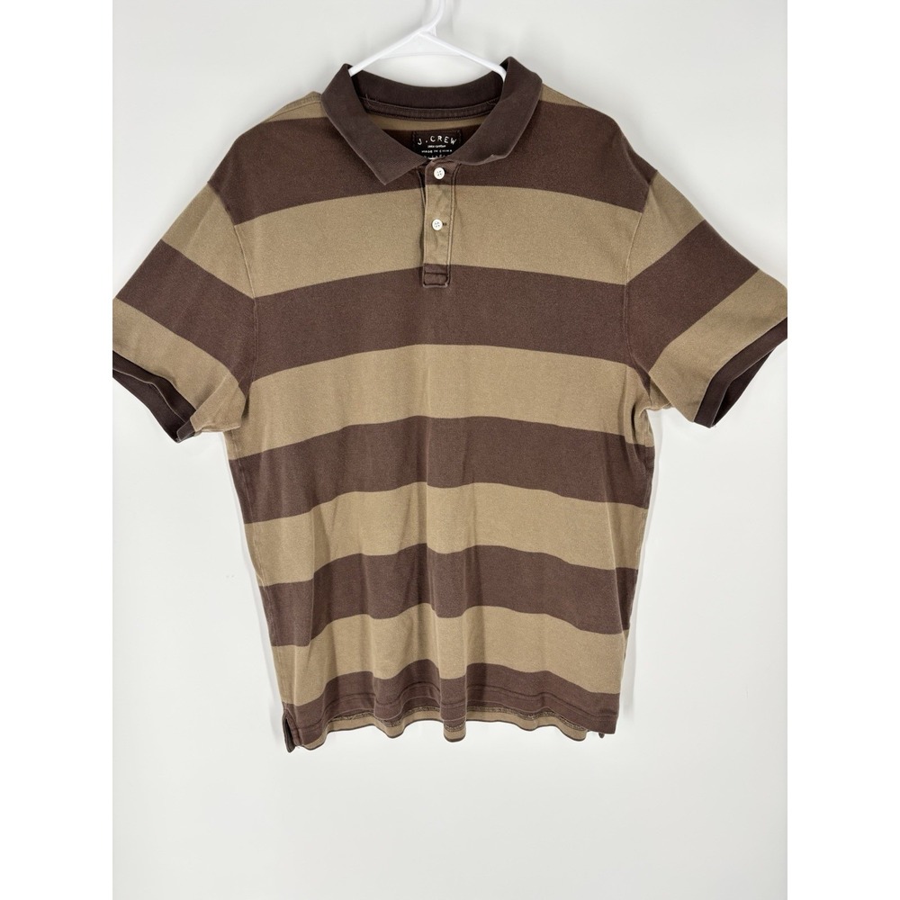 Vintage Y2K J.Crew Mens Faded Striped Color Block Short Sleeve Polo Sz XL‎ 2007